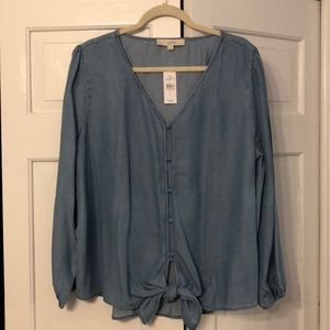 LOFT jean blouse NWT